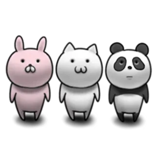 👬 animales, dibujos animados, lindo, pegatina, conejo, gato, panda whatsapp sticker