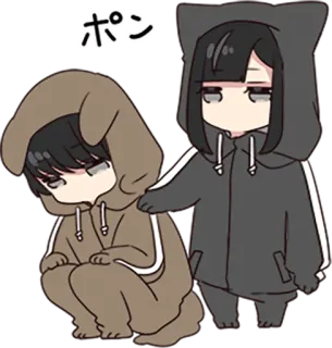 😞 ポン anime, cute, manga, kawaii, friendship, cartoon, emotions telegram sticker