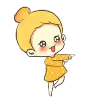 😍 Мультфильм, Милый, Девушка, Указывает, Счастливый, Персонаж telegram sticker