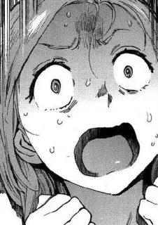 😱 anime, mangá, assustado, chocado, expressão telegram sticker