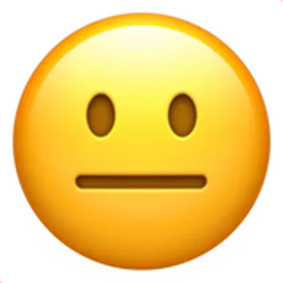 😐 이모지, 중립, 얼굴, 노란색 telegram sticker