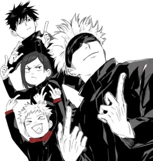 🕺 Gojo Satoru Jujutsu Kaisen Аниме, Манга, Годжо, Jujutsu Kaisen, Средний палец telegram sticker