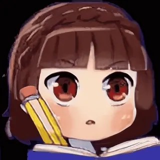 ✍ girl, pencil, book, school, studying, cute, kawaii telegram sticker