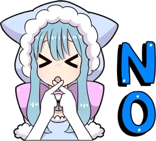 👎 NO Anime, Tidak, Ketidaksetujuan, Penolakan, Penyangkalan, Karakter telegram sticker