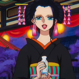 📚 Nico Robin One Piece anime, character, One Piece, Nico Robin, woman, geisha whatsapp sticker