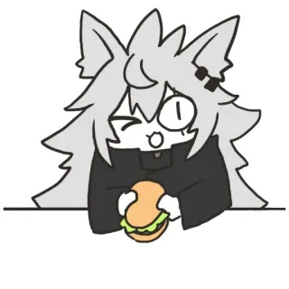 🍔 anime, cute, burger, kawaii, sticker telegram sticker