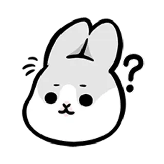 😋 兔子, 问号, 可爱, 困惑, 动物 telegram sticker