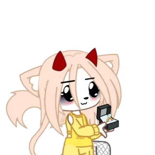 💍 Desenho animado, Gacha, Anime, Personagem, Demônio, Kawaii, Casamento, Anel telegram sticker