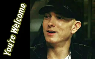 😬 Eminem You're Welcome Eminem, rappeur, musique, bienvenue telegram sticker
