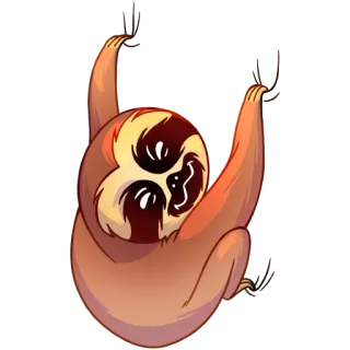 🐒 Faultier, Tier, Süß, Cartoon, Faul whatsapp sticker