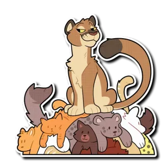 👑 kreskówka, kot, zwierzęta, naklejka, ilustracja telegram sticker