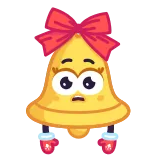 π¨ bell, ribbon, cartoon, kawaii, cute telegram sticker
