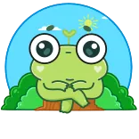 😟 rana, dibujos animados, verde, naturaleza, lindo telegram sticker