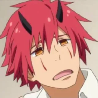 😓 Benimaru That Time I Got Reincarnated as a Slime Anime, Homme, Cheveux Rouges, Cornes, Benimaru, Moi, quand je me réincarne en Slime telegram sticker