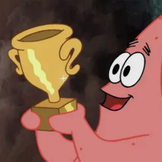 🍨 Patrick Star SpongeBob SquarePants Cartone animato, Trofeo, Premio, Stella marina, Celebrazione telegram sticker