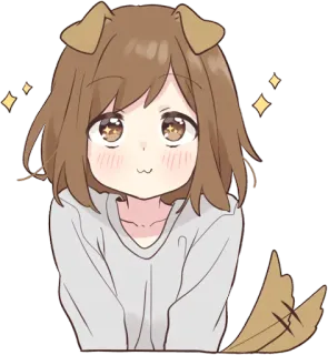 🤩 Anime, Perro, Lindo, Sticker, Chica, Dibujos animados telegram sticker