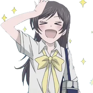 😆 Anime, Gadis, Seragam sekolah, Senang, Berkilau telegram sticker
