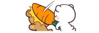 😤 lindo, dibujos animados, oso, zanahoria, ilustración whatsapp sticker