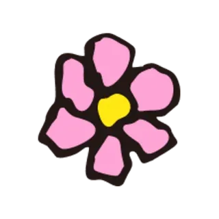 🐧 花, ピンクの花, 花柄, ステッカー telegram sticker