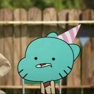 🎒 Gumball Watterson The Amazing World of Gumball Cartoon, Katze, Party, Gumball, Watterson, animiert whatsapp sticker