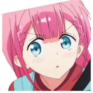 😉 Cô gái anime, Dễ thương, Tóc hồng, Hoạt hình, Nữ telegram sticker