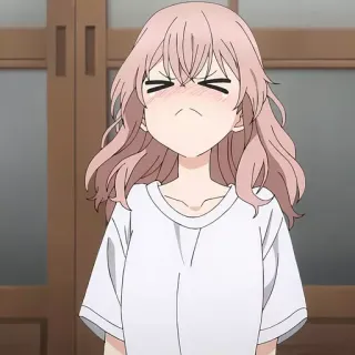 😶 garota anime, fofa, ruborizar, cabelo rosa telegram sticker