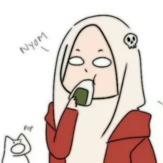 📚 NYOM POP comida, sushi, onigiri, lindo, dibujos animados, kawaii, gato telegram sticker