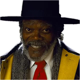 😉 Samuel L. Jackson attore, cappello, sciarpa, ritratto, persona telegram sticker