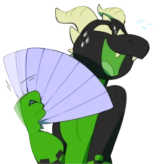 🤤 dragon, fan, dessin animé, reptile, personnage, art telegram sticker