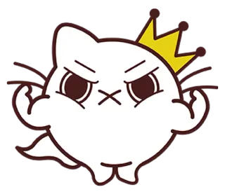 💪 유령, 왕관, 강한, 근육, 만화, 스티커, 화난, 고양이 telegram sticker