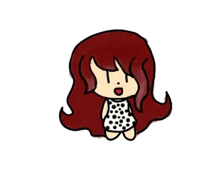 👩 kreskówka, dziewczyna, sukienka, słodkie, rude włosy, ilustracja telegram sticker