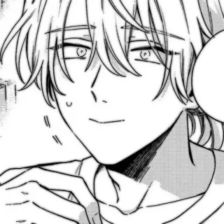 🍆 Animé, Manga, Homme, Monochrome, Portrait whatsapp sticker