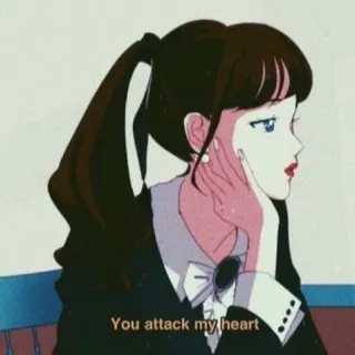 🖤 You attack my heart Anime, Cuore, Amore, Triste, Ragazza, Animazione, Estetica telegram sticker