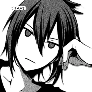 😶 STARE Anime, Manga, Mirada, Personaje, Monocromo telegram sticker