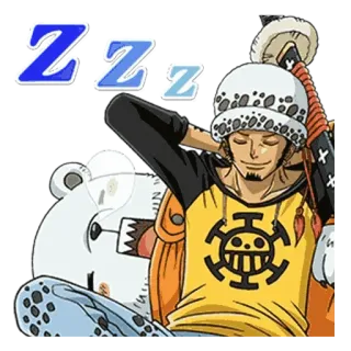 😴 Trafalgar Law One Piece One Piece, Trafalgar Law, anime, sleep, sticker telegram sticker
