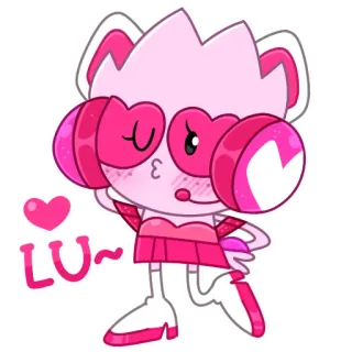 ❤️ LU~ cartoon, pink, love, cute, kawaii telegram sticker