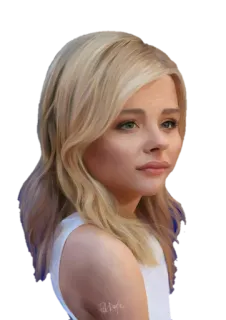 🙃 Chloe Grace Moretz блондинка, актриса, портрет, знаменитость telegram sticker