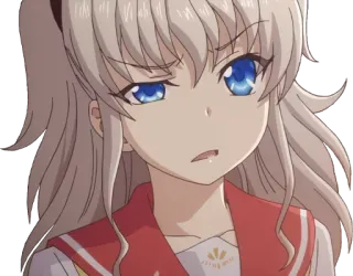 😒 Anime, Cartone animato, Ragazza, Arrabbiata, Personaggio telegram sticker