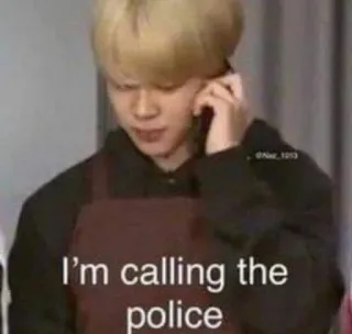 🚓 I'm calling the police meme, calling the police, police, funny, joke, sarcastic telegram sticker
