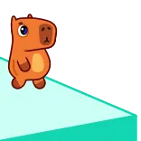 🏃 capybara, animal, mignon, dessin animé, rongeur telegram sticker
