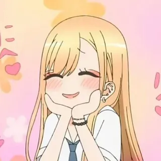 😊 Marin Kitagawa My Dress-Up Darling Anime, Ragazza, Carina, Bionda, Sorriso telegram sticker