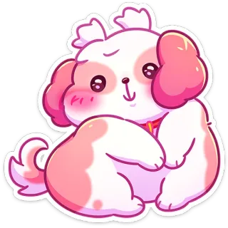 ☺️ dog, puppy, cute, kawaii, cartoon, animal, pet telegram sticker