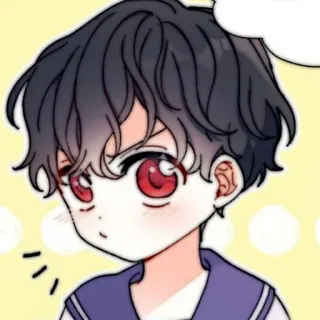 🧸 Anime, Menino, Bonito, Desenho animado, Mangá whatsapp sticker