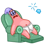 🥱 Patrick Star SpongeBob SquarePants desenho animado, Patrick Estrela, Bob Esponja, sonolento, roupa íntima, engraçado telegram sticker