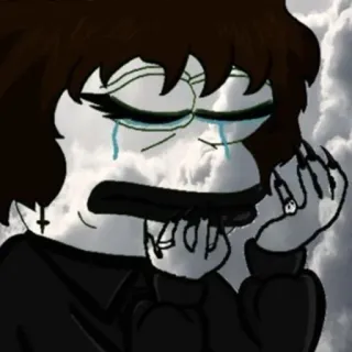 🖤 pepe, sad, crying, goth whatsapp sticker
