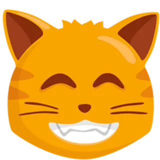 😸 chat, animal, emoji, orange, dessin animé telegram sticker