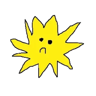 ☹ mặt trời, buồn, hoạt hình, vàng, ngôi sao telegram sticker