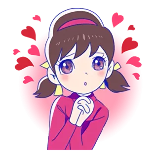 ❤ Аниме, Манга, Мультфильм, Каваий, Милый, Девушка, Сердечки telegram sticker