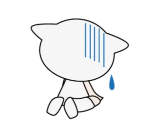 😅 chat, dessin animé, triste, pleurer, émotionnel, larme, inquiet telegram sticker