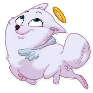 😇 pies, anioł, halo, skrzydła, zwierzę, słodki, kreskówka telegram sticker